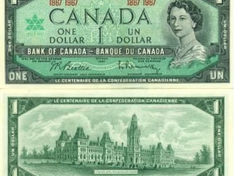 Canadian Centennial Dollar Bill