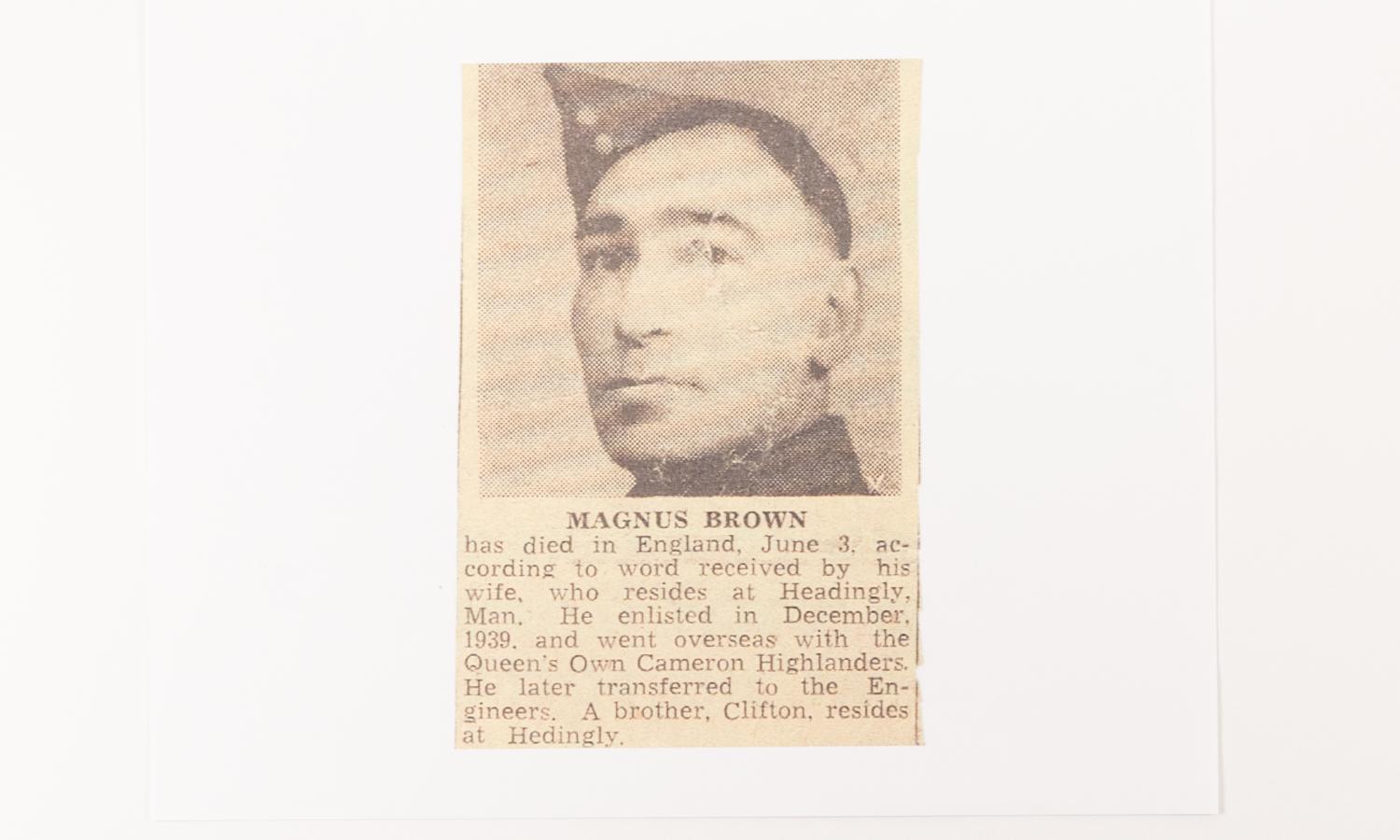 Magnus Brown Winnipeg Free Press, 1944