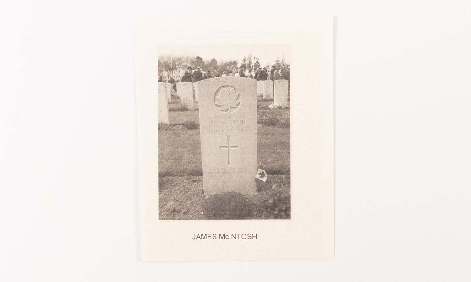 Final grave marker, James McIntosh - Beny-Sur-Mer Canadian War Cemetery