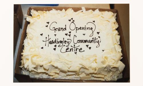 Grand opening of new Headingley Community Centre, October 28, 2004 - cake