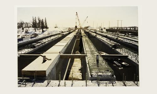 Winter work well underway looking south