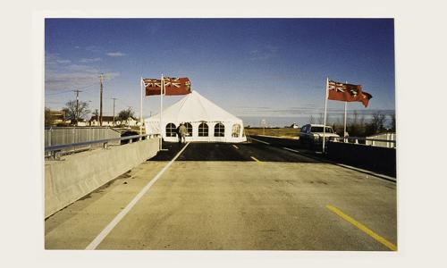 All the flags up for special event, new plaque installed