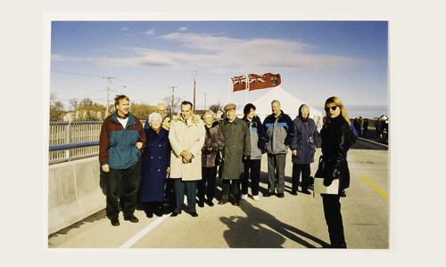 Taylor family, visitors and Press gather