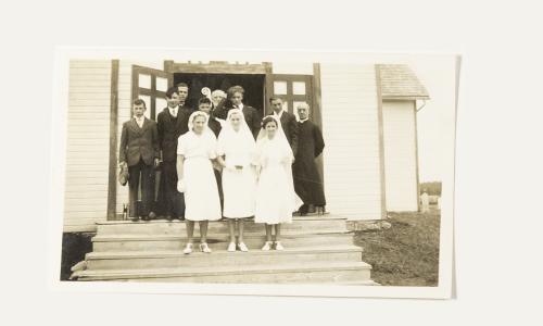 In 1938, the confirmation were 6 men and 3 women with Rev T Marshall and Archbishop Hzrding at the river site