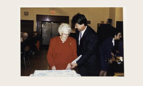 1999 reception was held in the community centre with Witold Milejszo, Master of Ceremony and Elsie Francis a Headingley pioneer