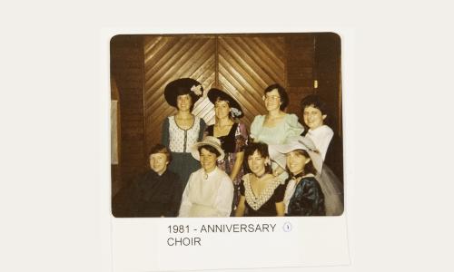 Choir at anniversary service in 1981