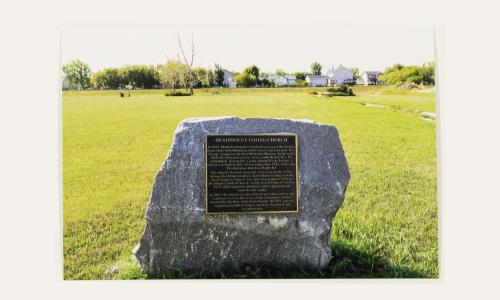 Plaque history of the church. 