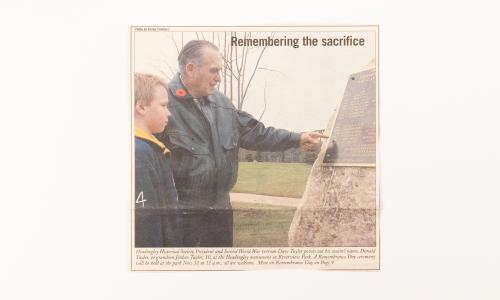 Dave Taylor explains to grandson Jordan Taylor the loss of his cousin Donald Taylor - 2004